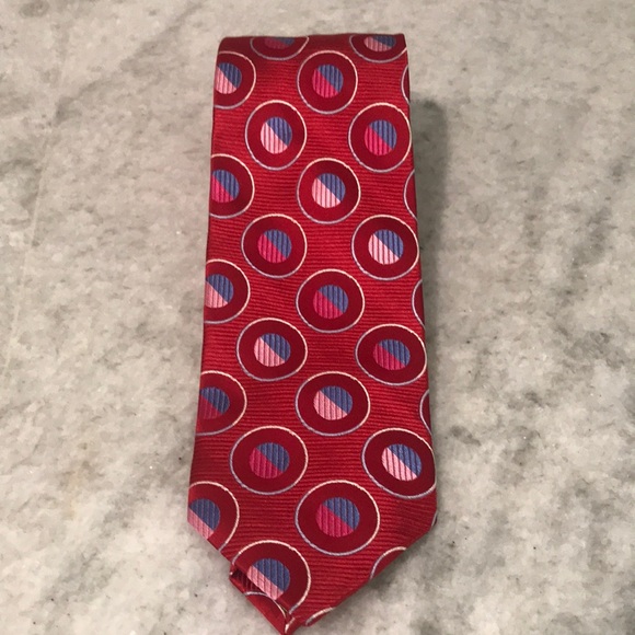 True Forum Designer Tie Mens Red Polka Dot Festival Funky Hipster Boho - Picture 1 of 7